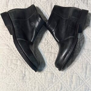 Timberland Colrain Mens Black Leather Side Zip Ankle Boots Made in Italy 12M